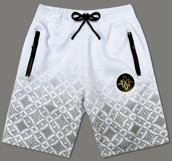 Męskie spodenki z nadrukiem białe (8K1120-1)