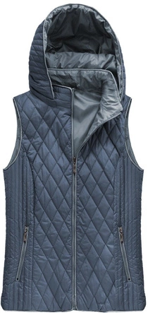 PIKOWANY BEZRĘKAWNIK Z KAPTUREM NIEBIESKI (B1066-30)