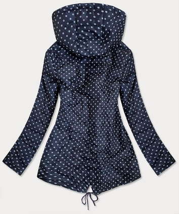 DWUSTRONNA KURTKA DAMSKA GROSZKI GRANATOWA (MM70)