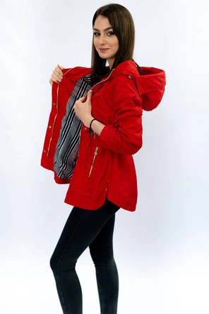 Krótka kurtka typu parka czerwona (p01)