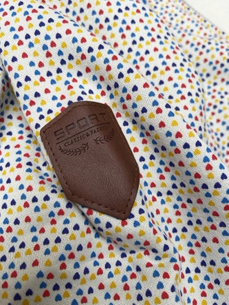 Rozpinana bluza z kapturem w drobne serduszka biała (2316)