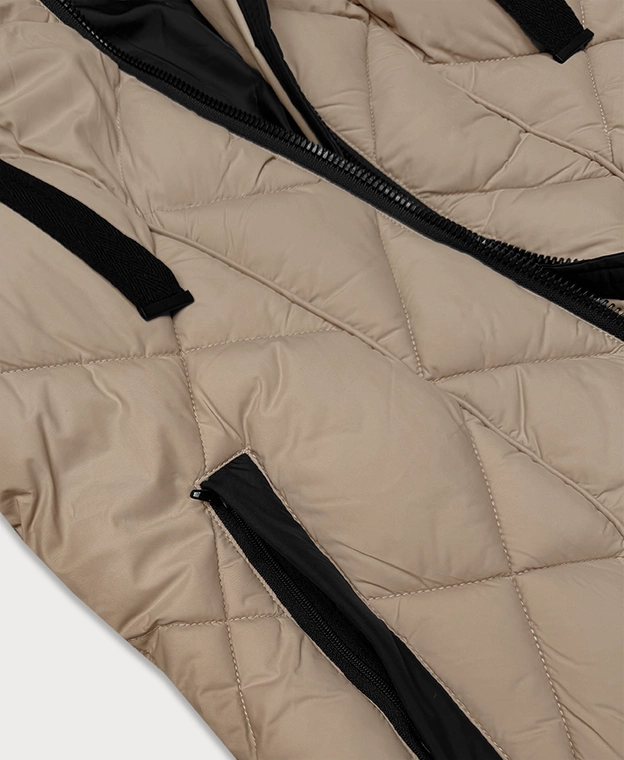 Przejściowa kurtka damska z kapturem Libland beżowa (LD-7735)