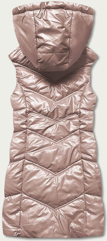 Damska kamizelka z kapturem blady róż (B8026-51)