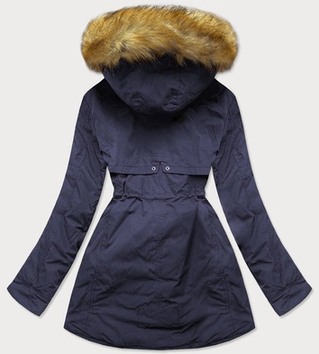 Dwustronna kurtka z kapturem granatowo-szara (w213big)