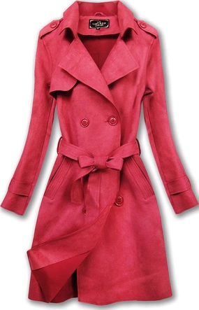 DWURZĘDOWY TRENCZ ZAMSZOWY CZERWONY (6003)