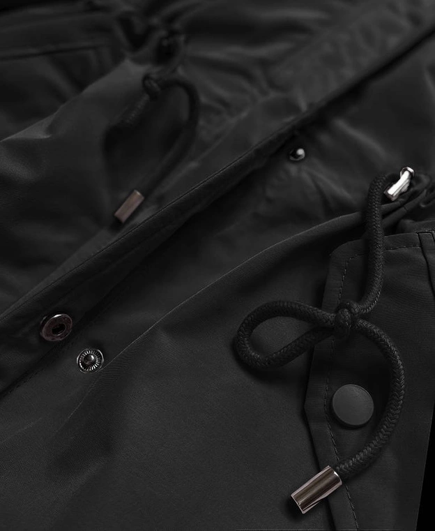 KURTKA - PARKA DAMSKA CZARNA (6853)