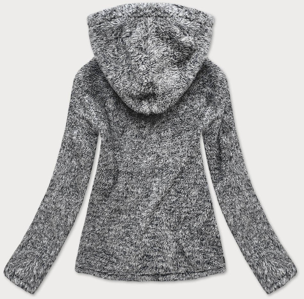 PLUSZOWA DAMSKA BLUZA MELANŻ CZARNA (HH008)