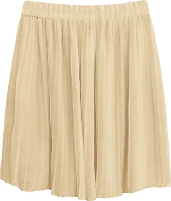PLISOWANA SPÓDNICA MINI JASNOBEŻOWA (9227)