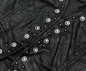 Kamizelka damska z ekoskóry czarna (DSW-1007)