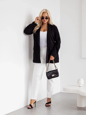 Klasyczna marynarka damska plus size czarna (8275)