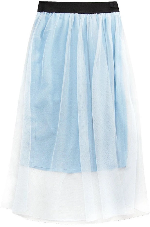 ZWIEWNA SPÓDNICA O DŁUGOŚCI MIDI BŁĘKITNA (96ART)