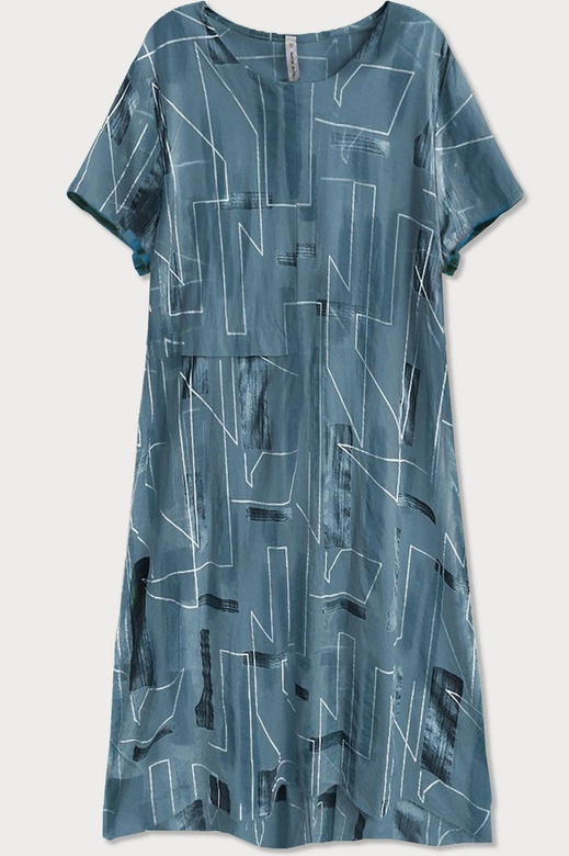 BAWEŁNIANA SUKIENKA OVERSIZE CIEMNONIEBIESKA (340ART)