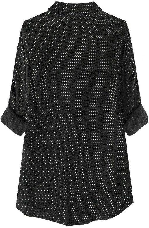 KOSZULA W KROPKI CZARNA (270ART)
