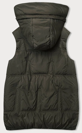 Puchowa kamizelka damska khaki (B8153-11)