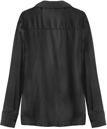 ZWIEWNA KOSZULA Z PERŁOWYMI GUZIKAMI CZARNA (186ART)