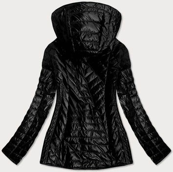 Damska kurtka z ozdobną podszewką czarna (mm21)