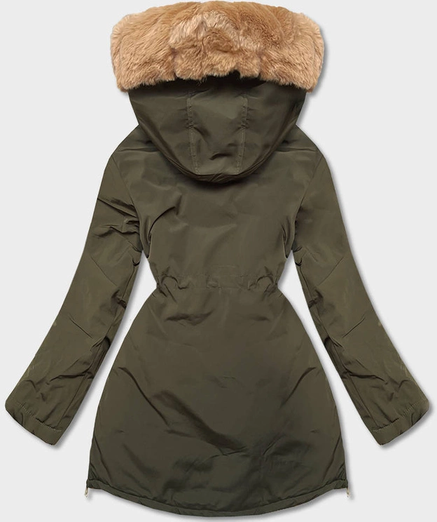 Damska parka zimowa khaki (CAN-588BIG)