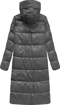 DŁUGA KURTKA Z KAPTUREM GRAFITOWA (PM7231)