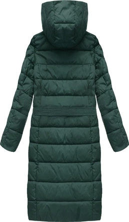 DŁUGA PIKOWANA KURTKA BUTELKOWA ZIELEŃ (7704)