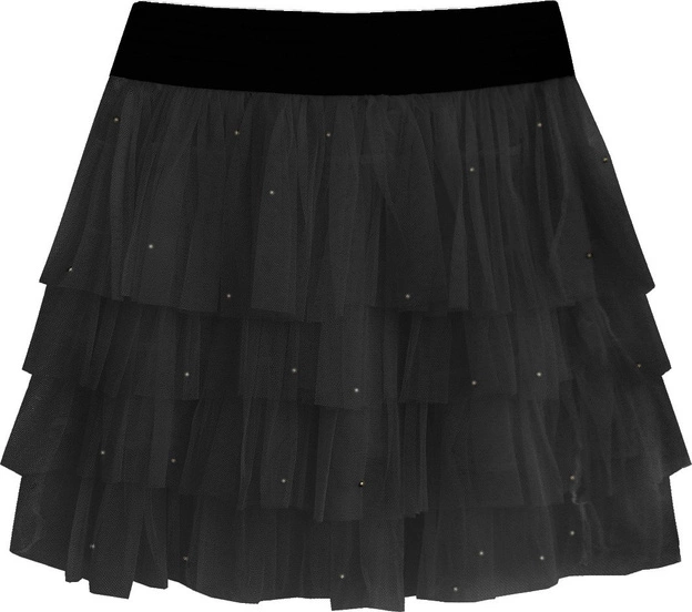 SPÓDNICA Z FALBANAMI CZARNA (908)
