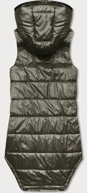 Kamizelka z geometrycznym dołem khaki (B0122-11)