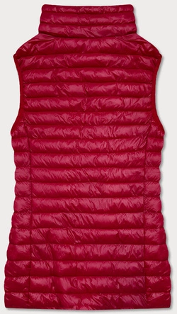 Krótka kamizelka pikowana damska bordowa (5m702-6)