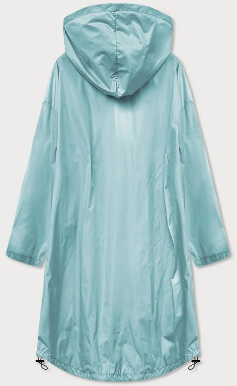 DŁUGA KURTKA WIATRÓWKA MIĘTOWA (671ART)