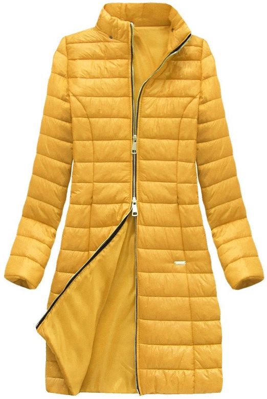 DŁUGA PIKOWANA KURTKA ŻÓŁTA (80930)