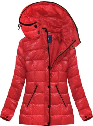 KRÓTKA BŁYSZCZĄCA KURTKA CZERWONA (J9-006)