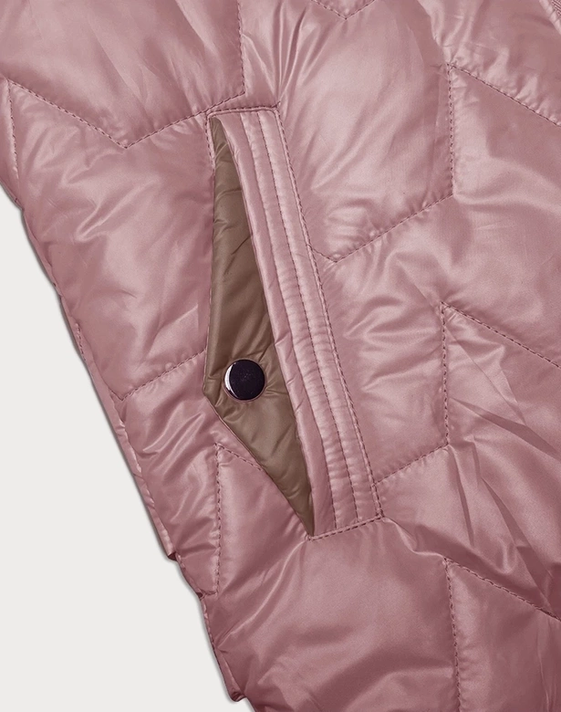 Cienka kamizelka damska ze złotym suwakiem S'West brudny róż (B8229-52)