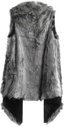 KAMIZELKA OVERSIZE Z FUTERKIEM CIEMNOSZARA (455ART)