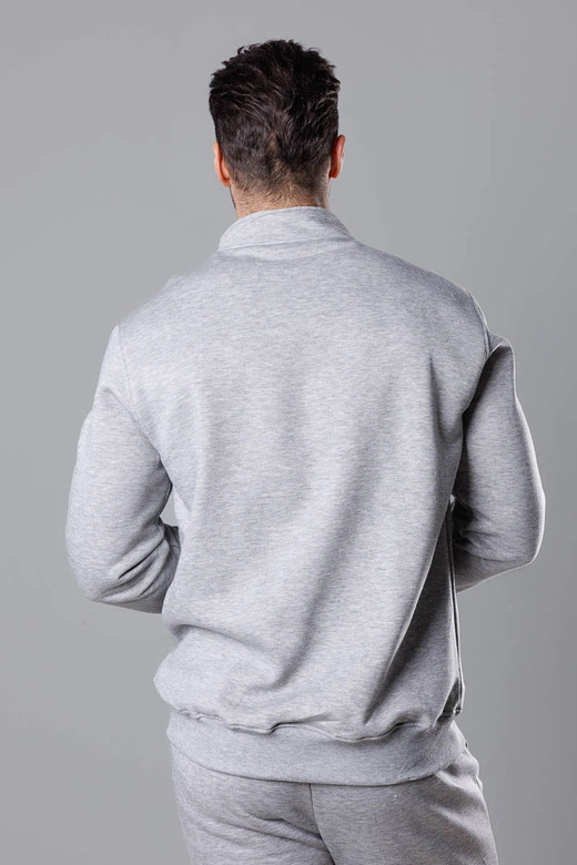 Męska bluza ze stójką jasnoszara (68B2002-2)