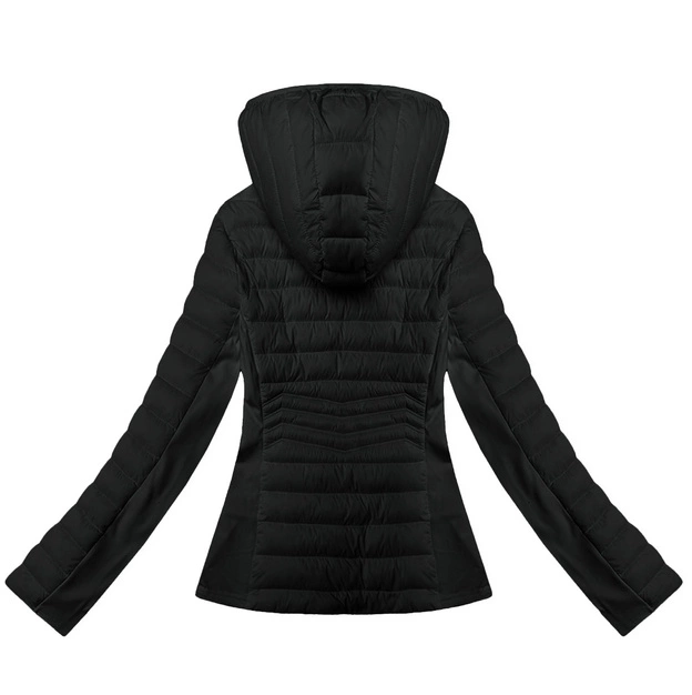 Kurtka damska z łączonych materiałów J Style czarna (16M9225-392)