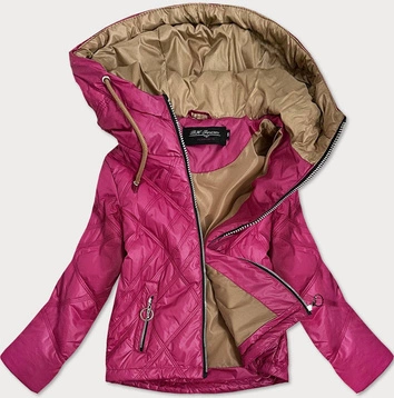 Lekka kurtka damska z kapturem różowa (bh2004)