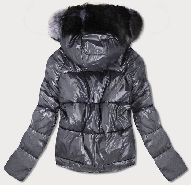 DWUSTRONNA KURTKA DAMSKA GRAFITOWA (B9555)