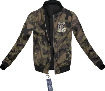 DWUSTRONNA KURTKA BOMBER CZARNA (XM518X)