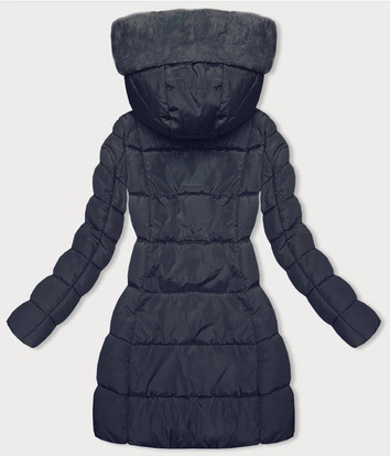 Zimowa kurtka z kapturem granatowa (2M-231)