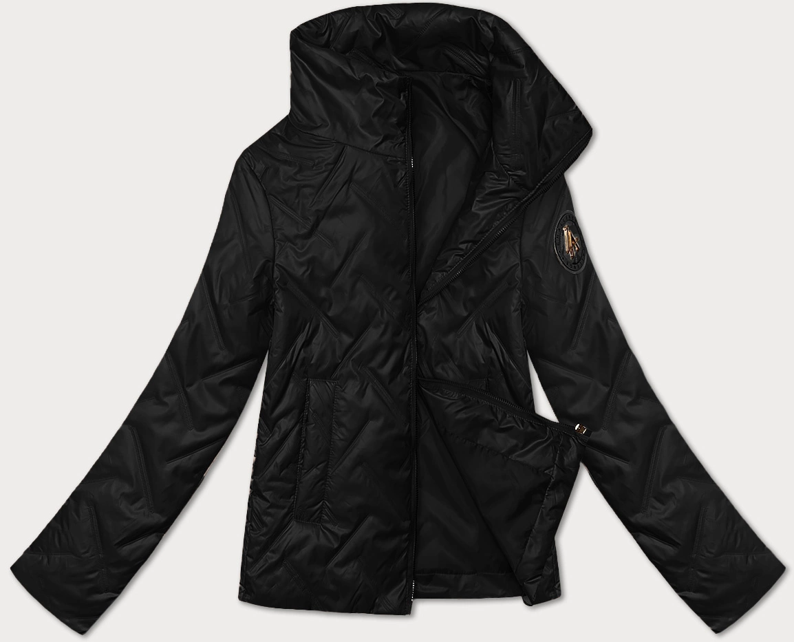 Cienka kurtka damska ze stójką S'West czarna (B8363-1)