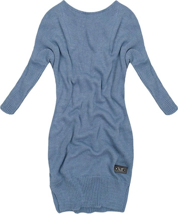 DŁUGI SWETER Z KOKARDĄ NIEBIESKI (0541)