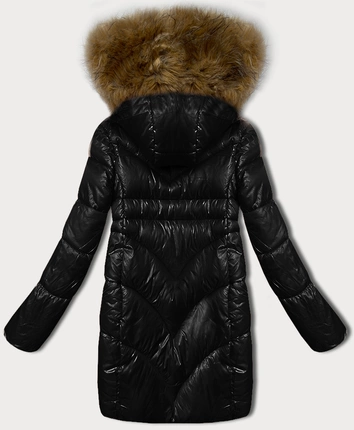 Prosta kurtka zimowa damska z ozdobnymi kieszeniami S'west czarna (B8259-1)