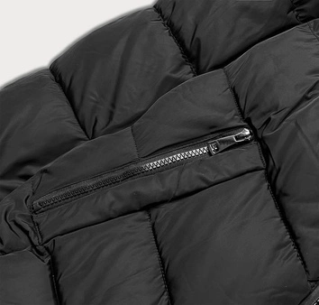 Krótka kurtka damska zimowa czarna (TY035-1)