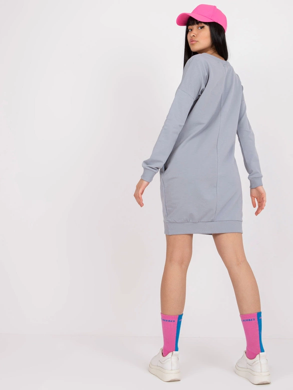 Dresowa sukienka mini szara (A-006.73)