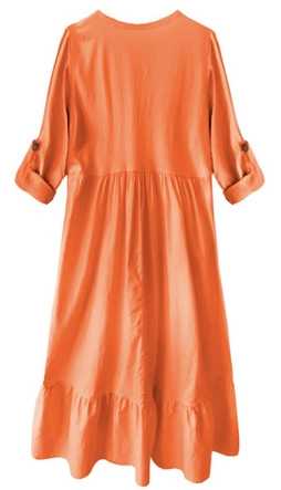 BAWEŁNIANA SUKIENKA OVERSIZE POMARAŃCZOWA (278ART)