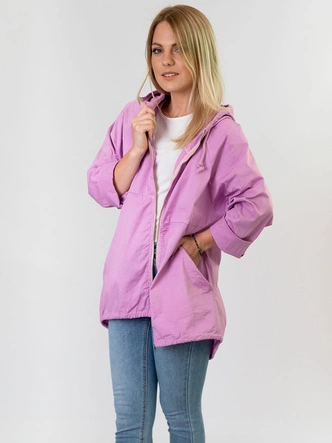 LETNIA KURTKA DAMSKA Z KAPTUREM LILAC (611ART)