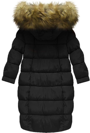 PIKOWANA KURTKA Z RĘKAWEM 3/4 CZARNA (W610)