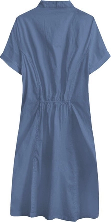 BAWEŁNIANA SUKIENKA KOSZULOWA CIEMNONIEBIESKA (1052)