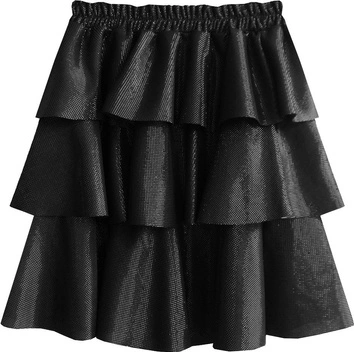 Błyszcząca spódnica mini czarna (508art)