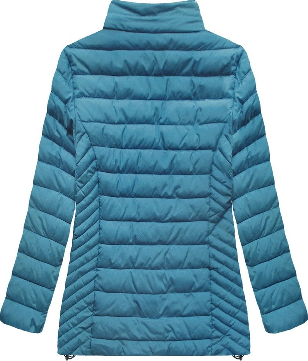 PIKOWANA KURTKA Z KAPTUREM NIEBIESKA (W260BIG)
