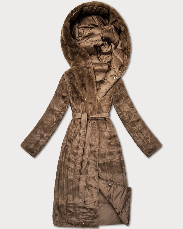 Zimowa kurtka dwustronna futerko Minority brązowa (P3-6020-305)