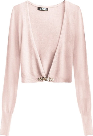 KRÓTKI ZDOBIONY SWETEREK PUDROWY RÓŻ (1550)